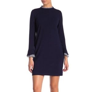 Sharagano  Ruffle Trim Sweater Shift Dress